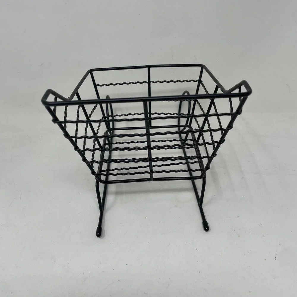 Black Metal Sleigh Basket Christmas Holiday Decor Tabletop Display Centerpiece